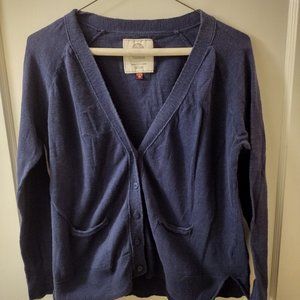 Long Sleeve Cardigan, Size L, Dark Blue